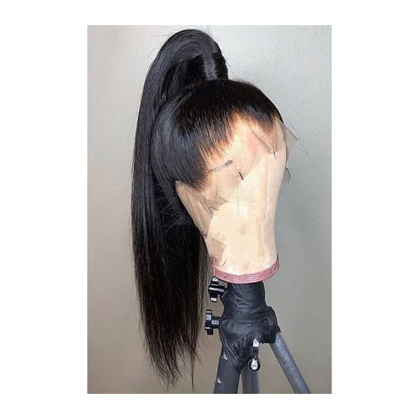 Custom Made 6" Deep Part 360° Lace Wigs, Relaxed Yaki Texture Indian Remy Human Hair, Pre-plucked hairline,Removable Elastic Band [Production Time 40 working days]