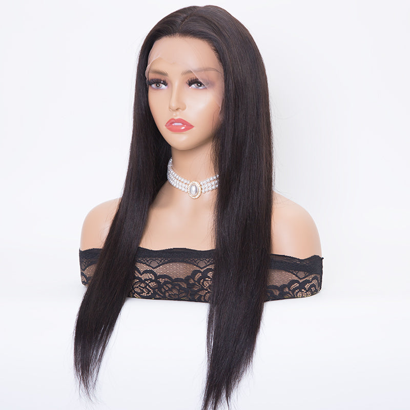 silk top half hand tied medical wig lace front wig in stock virgin hair