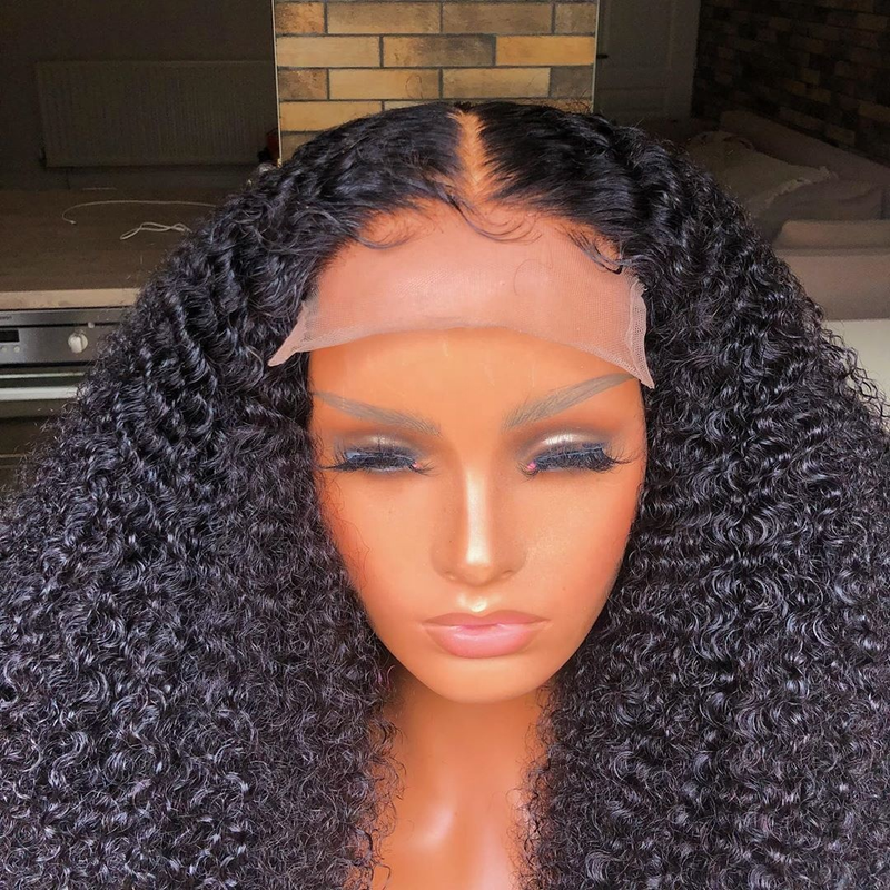 wholesale virgin human hair wig 3B Curly Human Hair 360 lace frontal wig For Black Women