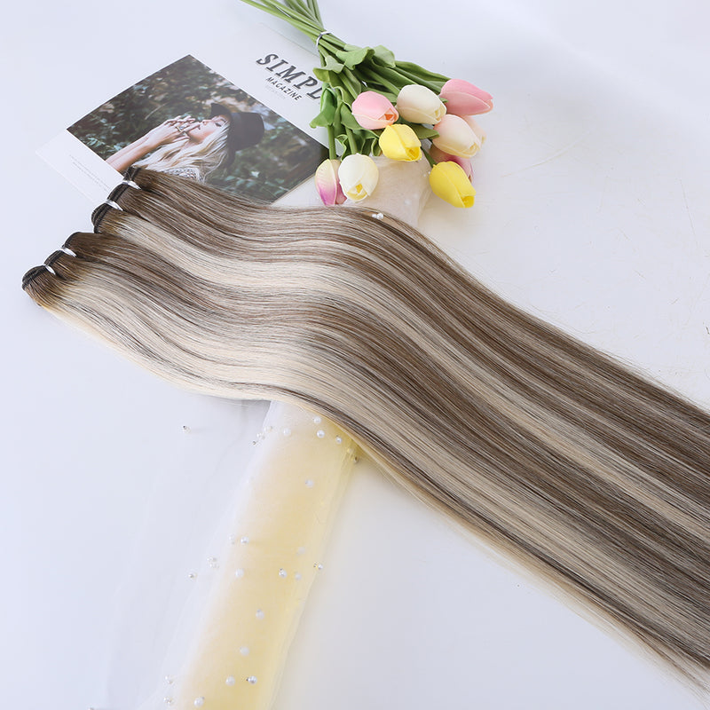 virgin european remy hair extensions white blonde color real human hair weft human hair bundles