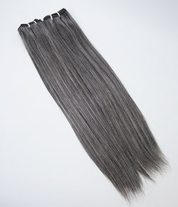 Human hair bundle ash grey hair extension double drawn cuticle aigned hair