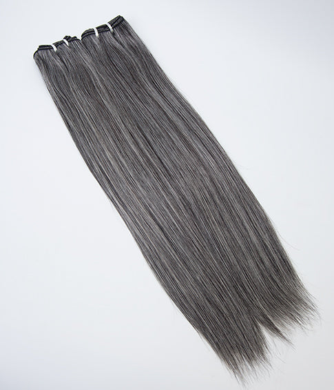 Human hair bundle ash grey hair extension double drawn cuticle aigned hair