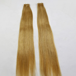 Virgin human hair tape in hair extension blonde color cuticle aligned hair extension