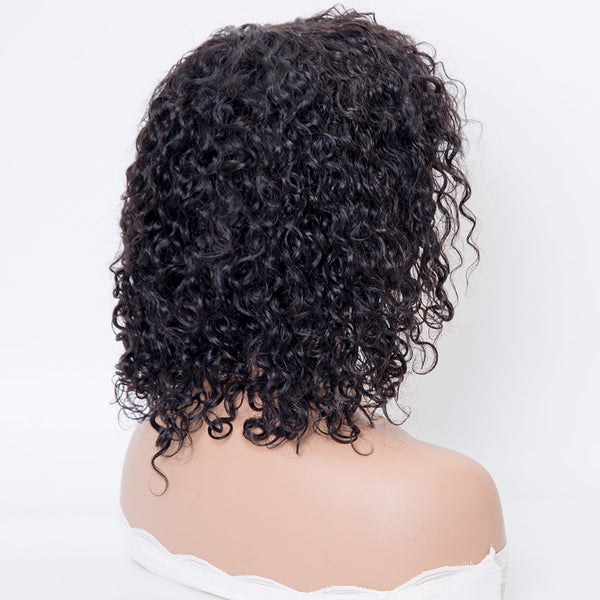 New arrival curly texture full machine made human hair wig