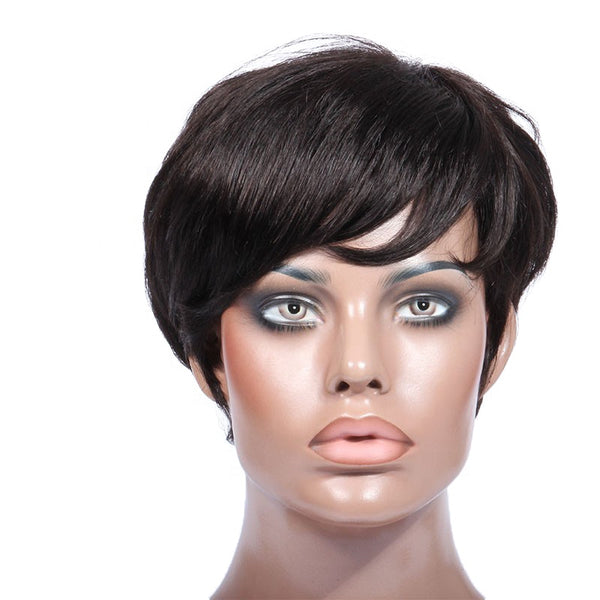 Pixi cut full machine made wig short wig cheap human hair wigs