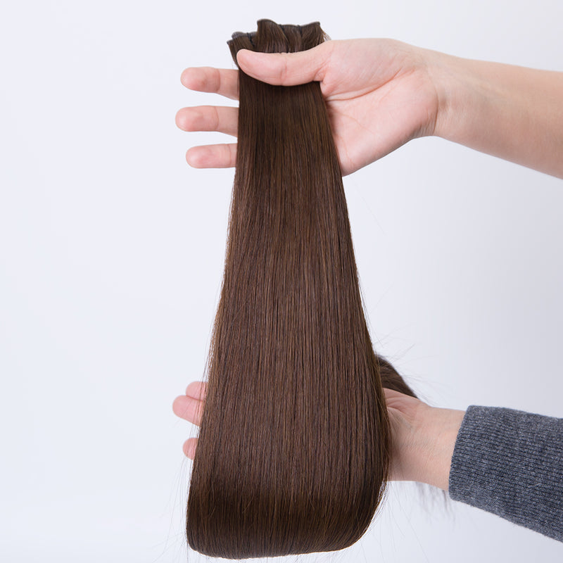 24 inch genius weft #4 color virgin human hair extension