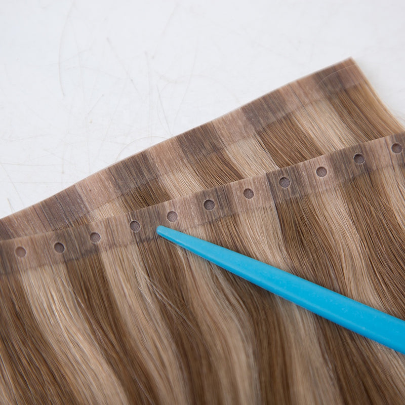 Premier pu weft injectable tape hair weft with hole xo weft human hair extension