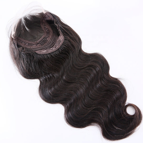 New 5 HD single knots lace front wig natural black color body wave raw hair wigs