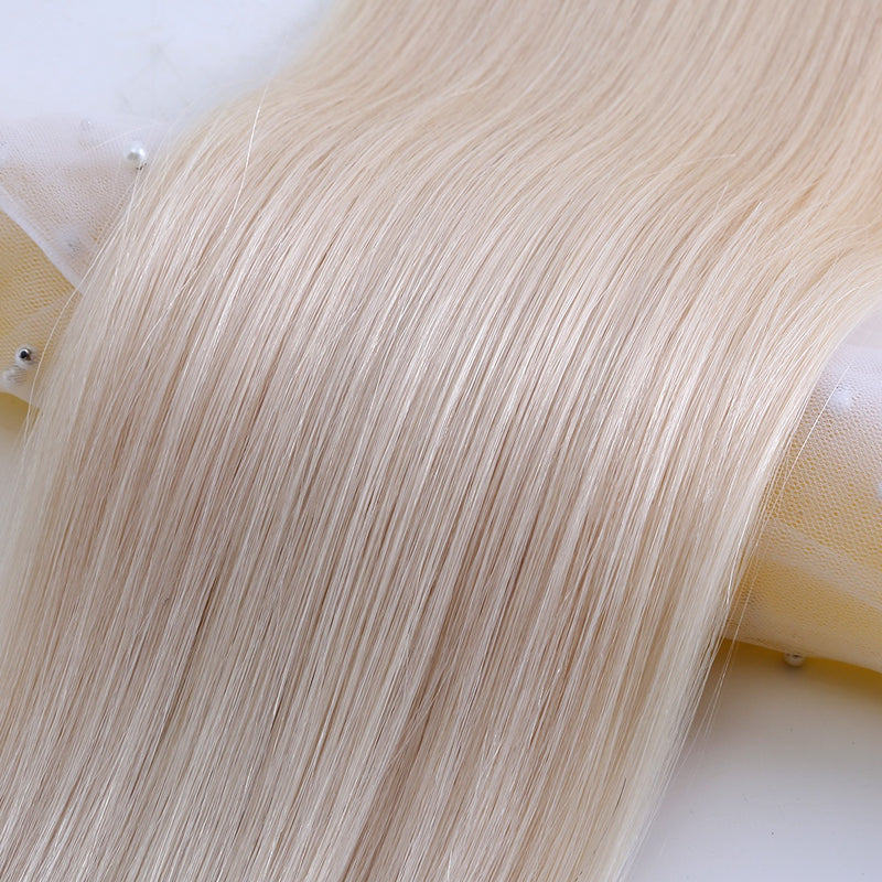 Human hair bundle ombre blonde color hair weft cuticle aligned hair extension