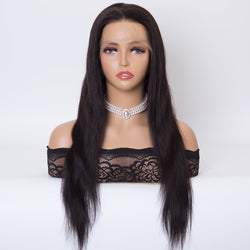 18 inch natural black color HD full lace wigs human remy hair wigs for women