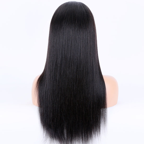 Premier Pre Plucked Hairline Brazilian Yaki Human Hair Wigs 150% Density Yaki Straight 360 Lace Front Wigs For Black Women