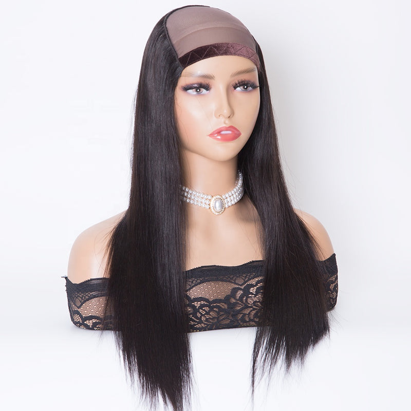 Hat wigs virgin european remy human hair virgin natural color machine made hat wigs