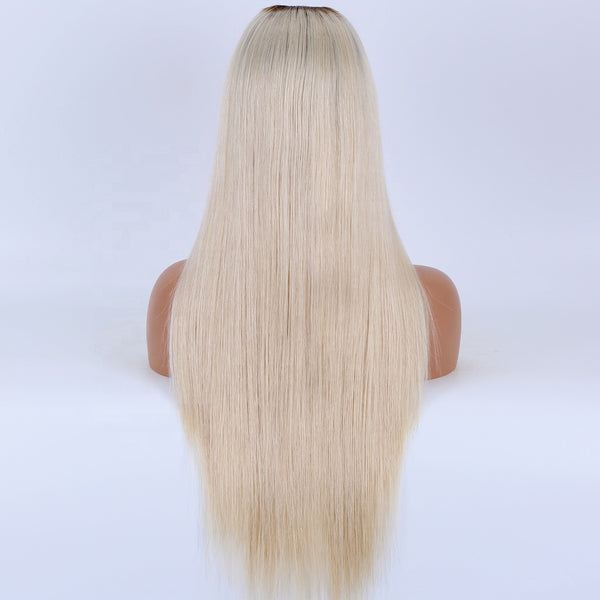 2024 new arrivals u-part wig virgin euroepan remy human hair roots blonde color u part wig