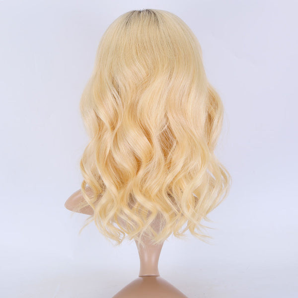 Ombre blonde color mono front lace wig in stock breathable wig for summer