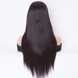 18 inch natural black color machine weft U-part Hat wig