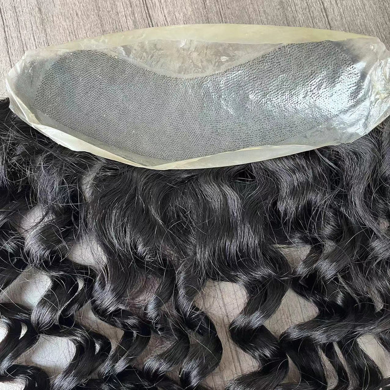 16 inch Natural black color pu base human hair bangs for women