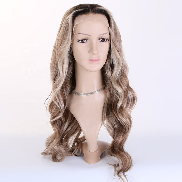 250% density brazilian remy human hair transparent lace wig balayage blonde color lace front wig