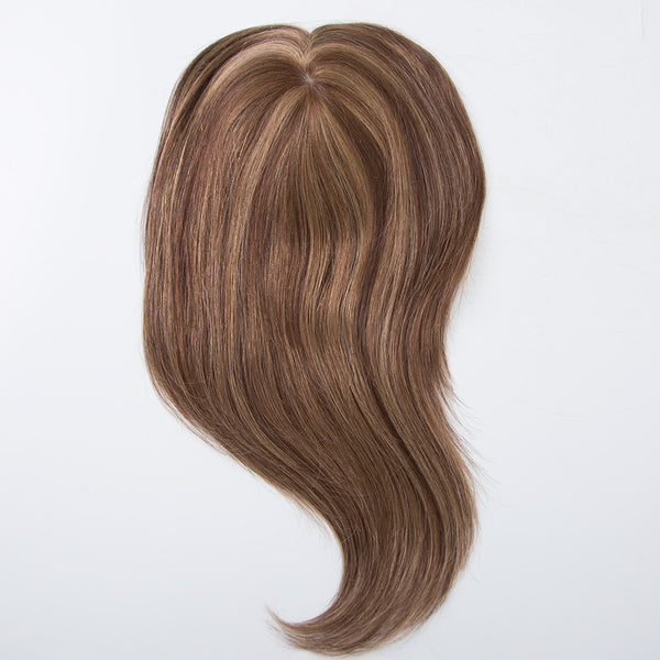 Brown balayage color thin silk base hair topper virgin european hair topper small wig