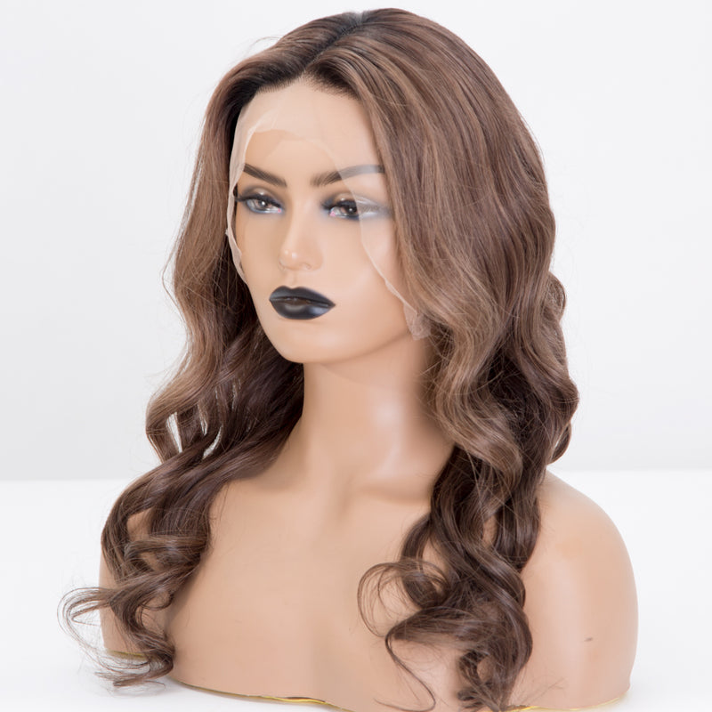 Premier Pre Plucked Transparent Lace Full Lace Human Hair Wig Chocolate Brown Colored Human Hair Full Lace Wigs For Black Women