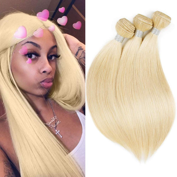 Wholesale Straight Human Hair Extensions 613 Blonde Cuticle Brazilian Virgin Human Hair Bundles