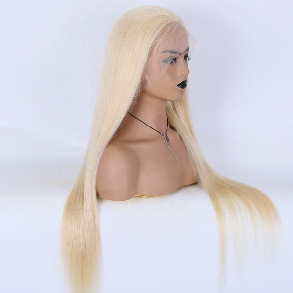 European virgin hair 16-26 inch HD transparent lace front wig 613 blonde color on sale