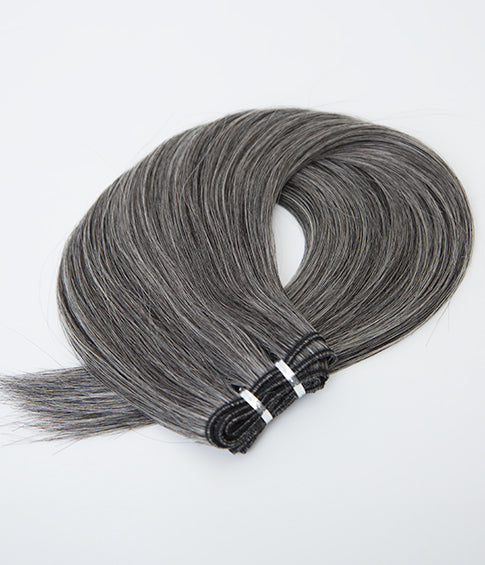 Human hair bundle ash grey hair extension double drawn cuticle aigned hair