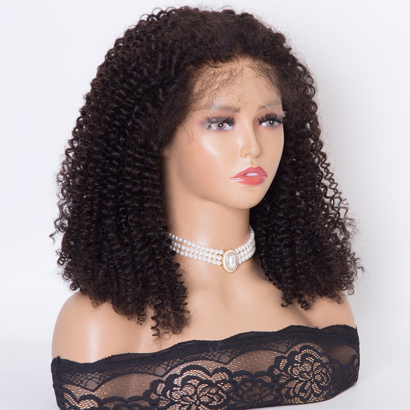 Wholesale 100 human hair lace front wig full hand tied HD lace wig jerry curly hair wig