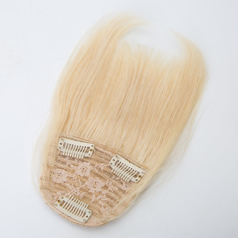 613 blonde color bang wig topper human virgin hair