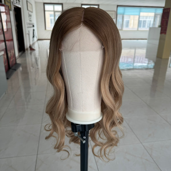 Sandy balayage color virgin european remy human hair fully handtied silk top wigs human hair medical wigs wholesale