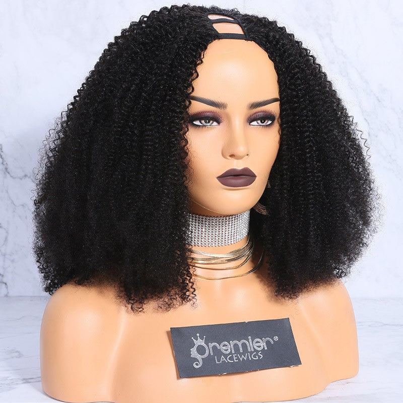 new arrival Textured U-Part Wigs Afro Kinky Curly ( For 3c and 4a textures) indian remy hair with cheap price