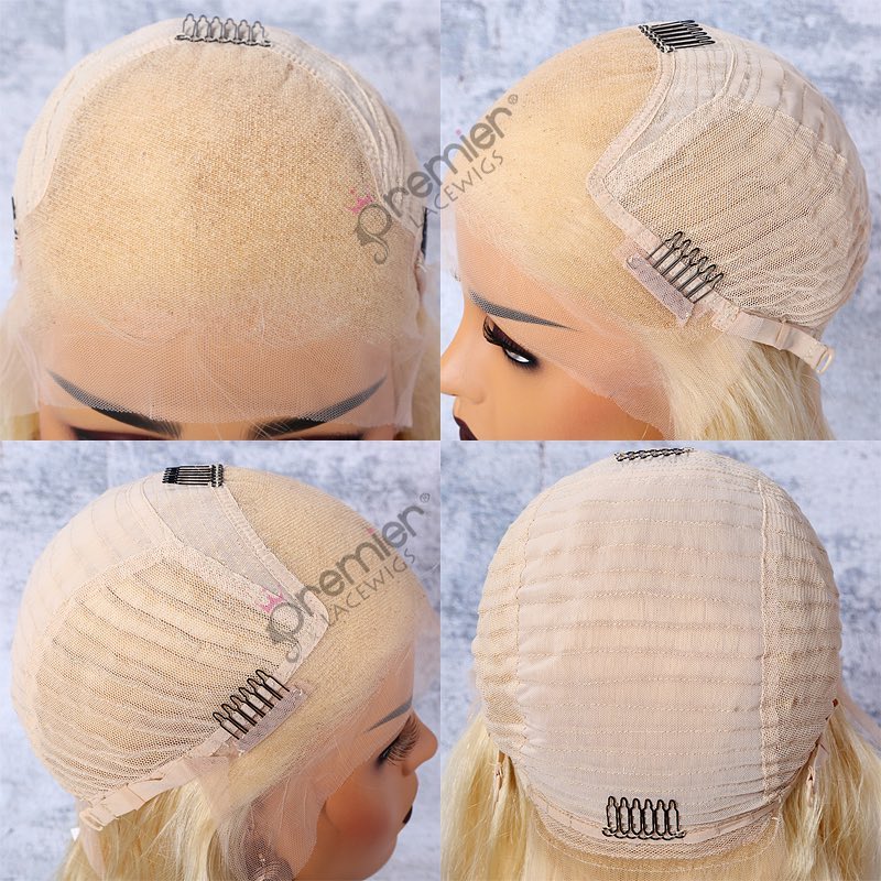 Top Quality Custom Transparent Lace White Blonde Short Pixie Cut Unprocessed Virgin Human Hair Lace front Wig