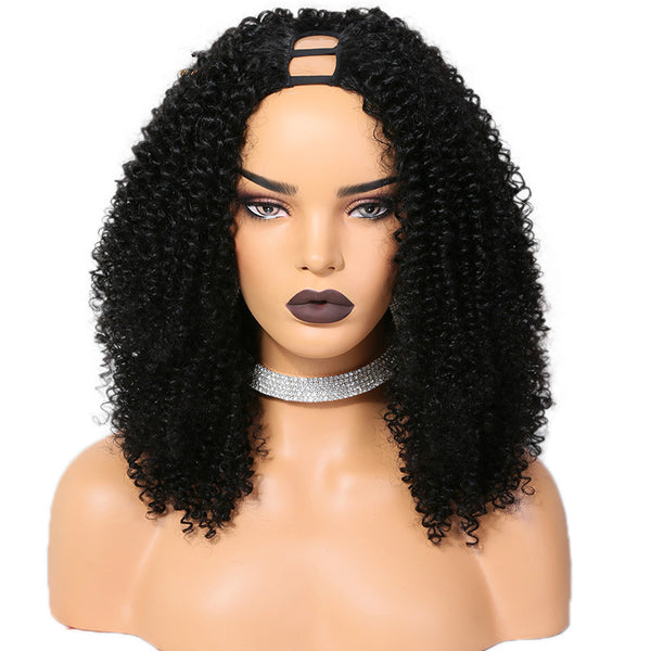 premier brazilian remy human hair u part wig short afro wigs for black women