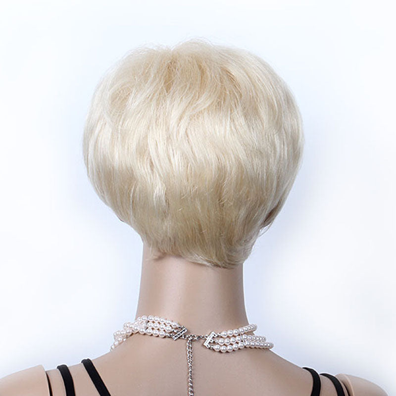 Top Quality Custom Transparent Lace White Blonde Short Pixie Cut Unprocessed Virgin Human Hair Lace front Wig