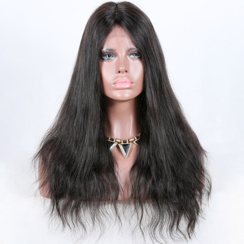 Premier Middle Part 180% Density Unprocessed Indian Remy Human Hair Silk Top Lace Front Wig