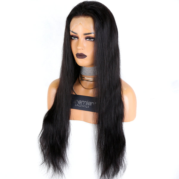 Ready to Ship virgin indian remy human hair no strap no combs transparent full lace wig