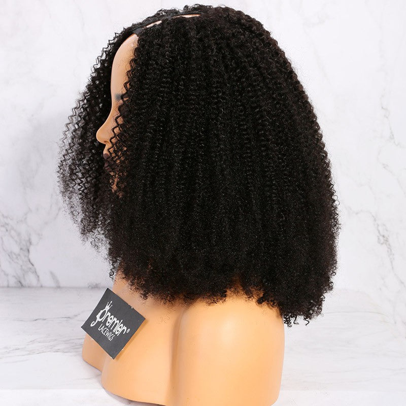 new arrival Textured U-Part Wigs Afro Kinky Curly ( For 3c and 4a textures) indian remy hair with cheap price