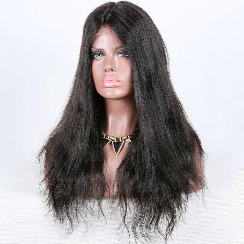 Premier Middle Part 180% Density Unprocessed Indian Remy Human Hair Silk Top Lace Front Wig