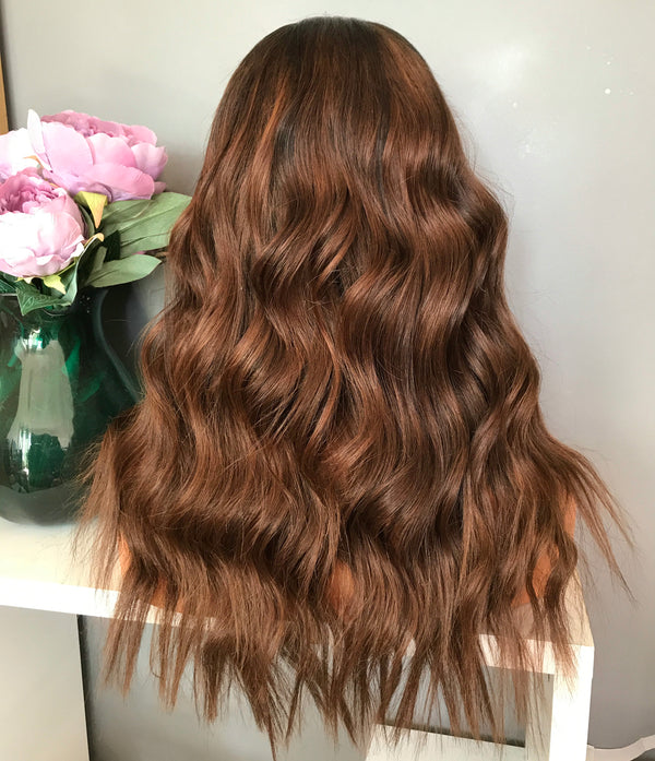 Custom Wig Ombre Brown Luxury Human Virgin Hair Full Lace Wig