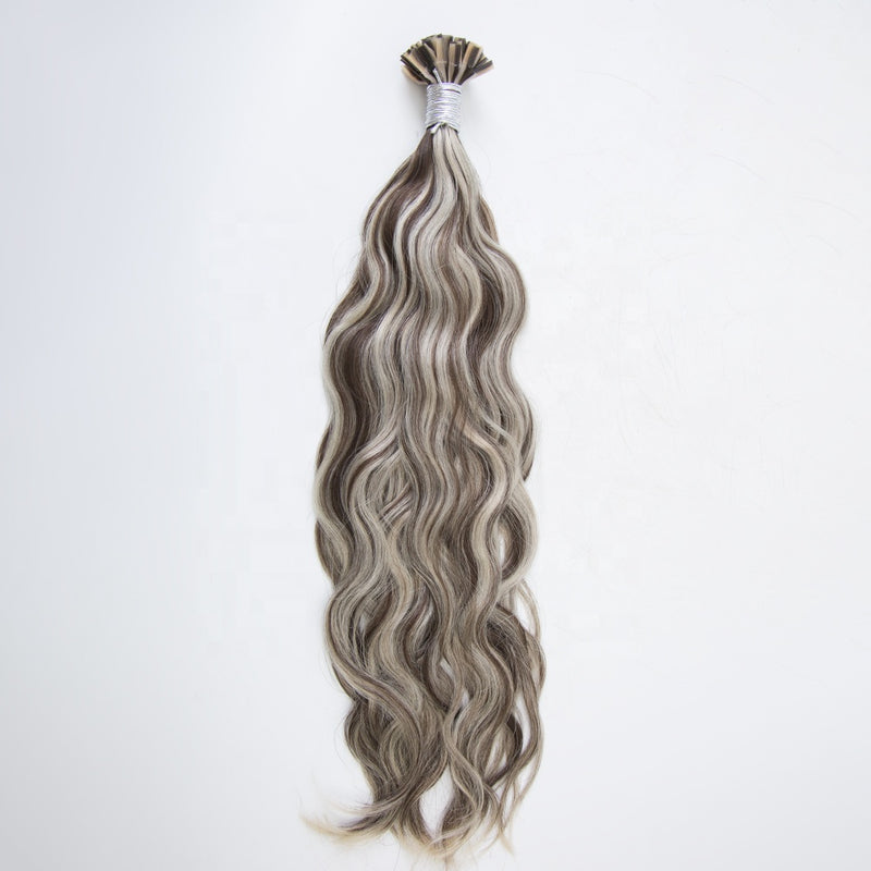 Wholesale 100 human hair flat in k tip hair extension piano color for women