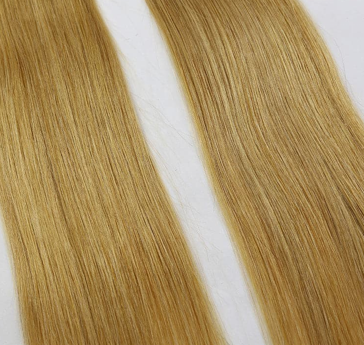 Virgin human hair tape in hair extension blonde color cuticle aligned hair extension