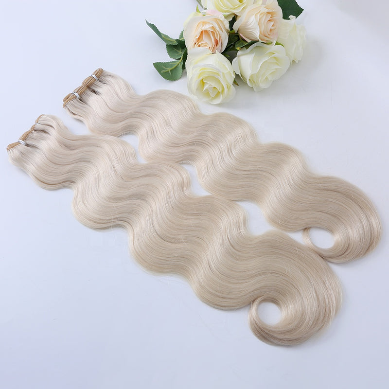 body wave virgin european remy hair extensions machine made weft bundles double drawn human hair