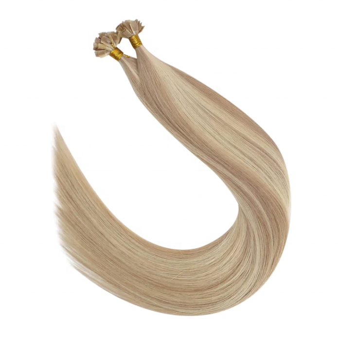 100 human hair U tip hair extension double drawn blonde color hair extension