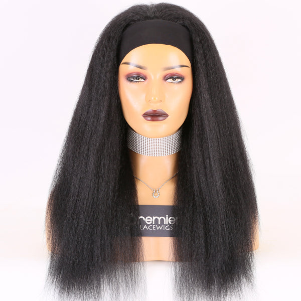 wholesale and cheap Virgin Cuticle Aligned Hair Head band Wig For Black Women natural color Headbands Wig Human Hair