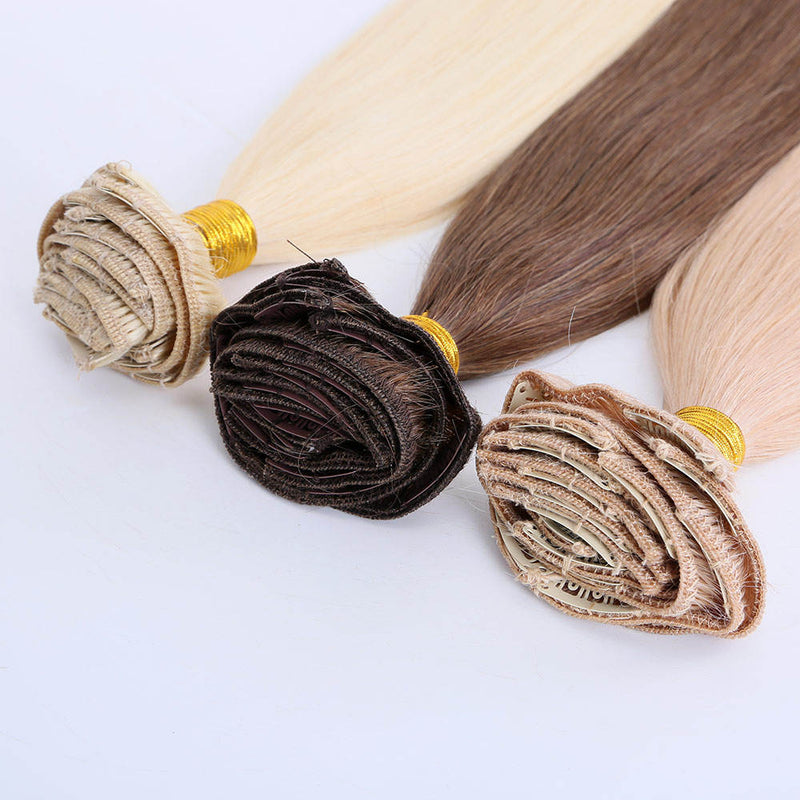 Clip in hair extension double drawn grade cuticle aligned virgin human hair