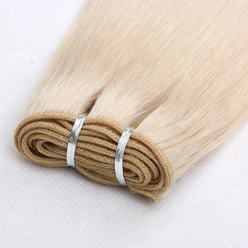 virgin european remy hair extensions white blonde color real human hair weft human hair bundles