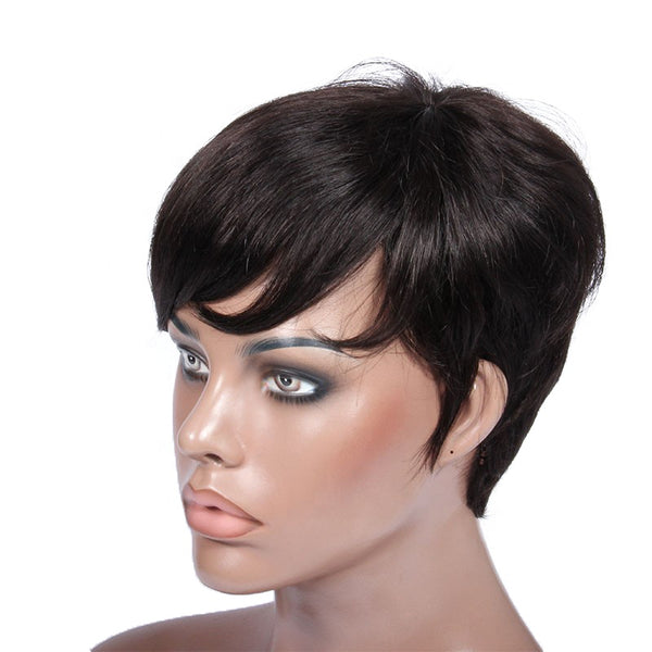 Pixi cut full machine made wig shorthuman hair wigs