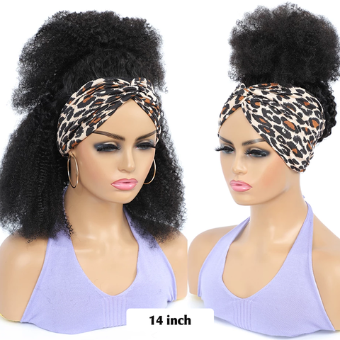 Wholesale 3c 4a Afro Kinky Curly Glueless Deep Wave Half Curly Headband Wig Human Hair Headband Wigs For Black Women