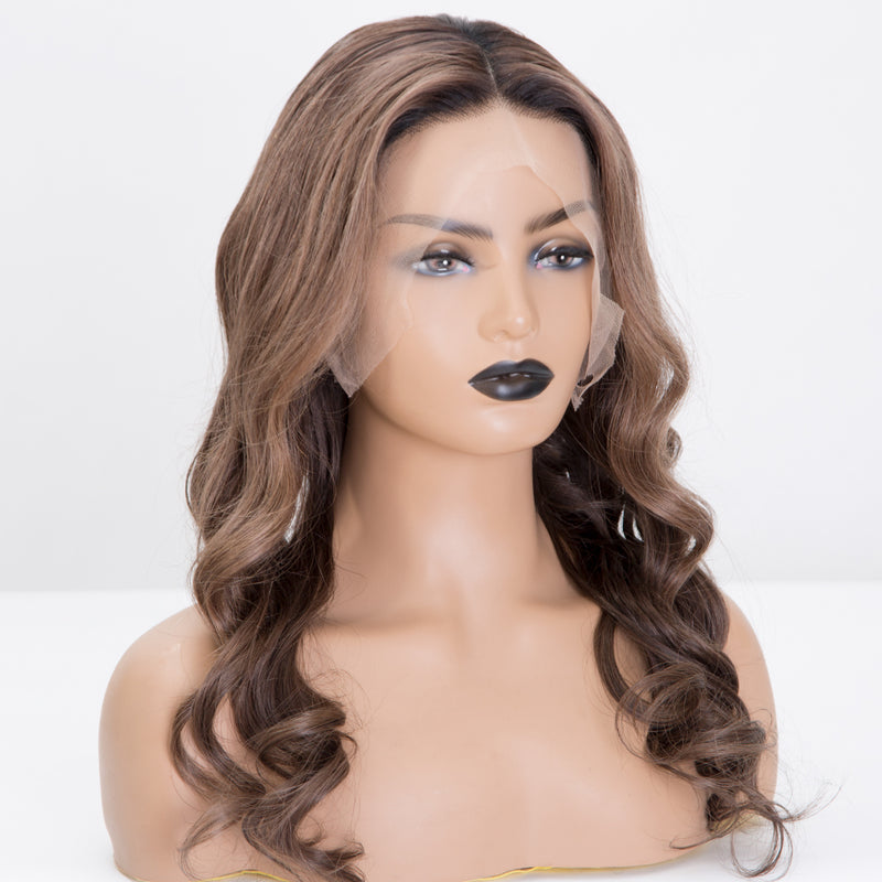 Premier Pre Plucked Transparent Lace Full Lace Human Hair Wig Chocolate Brown Colored Human Hair Full Lace Wigs For Black Women