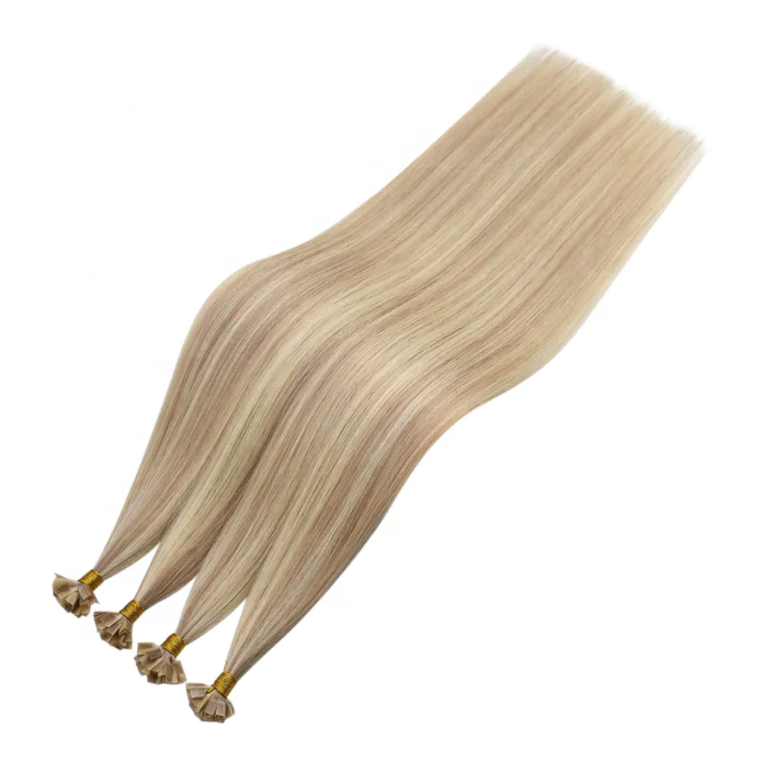 100 human hair U tip hair extension double drawn blonde color hair extension