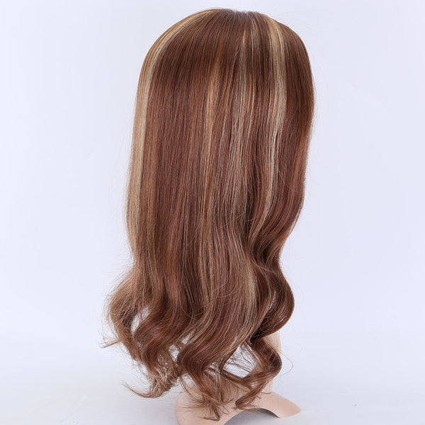 Brown balayage color mono front lace wig 150% density virgin hair wig in stock